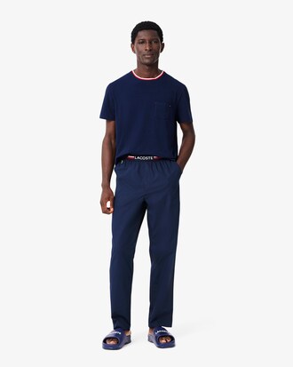 Pantaloni del pigiama da uomo Straight Fit in popeline di cotone Lacoste
