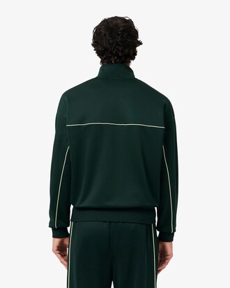 Felpa con zip effetto raso