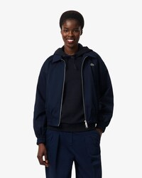 Giacca in gabardine elasticizzata con doppio Collo