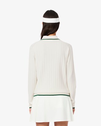 Maglione da golf elasticizzato con collo a polo