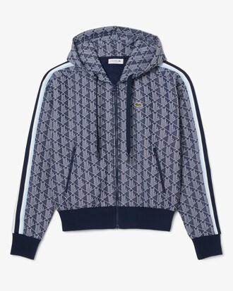 Felpa con cappuccio in jacquard con monogramma