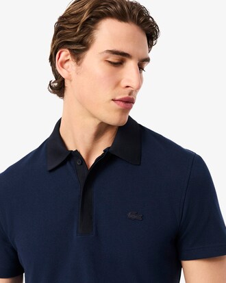 Polo regular fit in mini-piqué con marchio