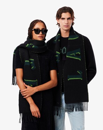 Sciarpa in lana con marchio jacquard