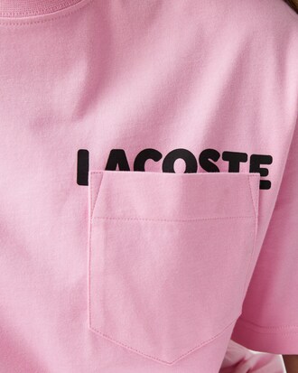 T-shirt unisex in cotone con tasca e scritta loose fit Lacoste LIVE