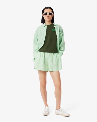 T-shirt in jersey con badge a contrasto Lacoste Paris