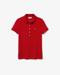 Polo slim fit Lacoste in mini piqu&eacute; di cotone stretch tinta unita