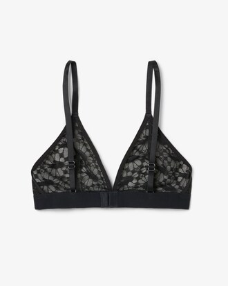 Bralette a triangolo in pizzo con logo