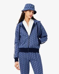 Felpa con cappuccio in jacquard con monogramma