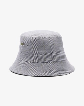 Cappello da pescatore in cotone con motivo scozzese double face