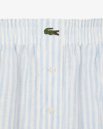 Shorts loose fit a righe in lino