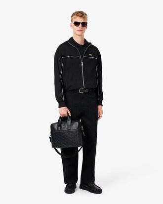 Borsa per laptop in pelle con monogramma