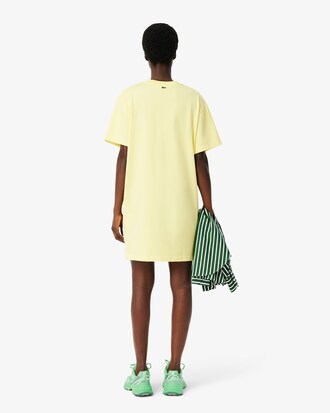 Abito t-shirt oversize in jersey con marchio