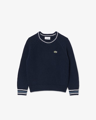 Maglione girocollo in misto cotone e lana