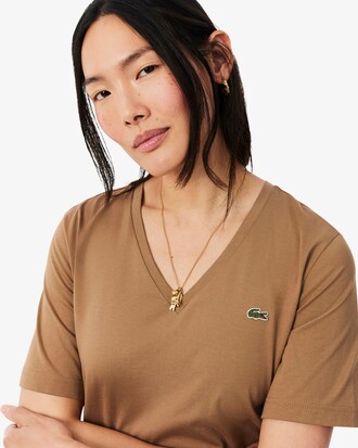 T-shirt con scollo a V in morbido cotone relaxed fit
