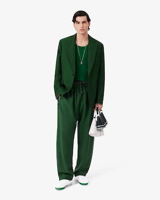 Pantaloni in lana in tessuto misto Runway