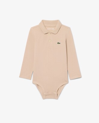 Body a maniche lunghe in piqu&eacute; per neonato