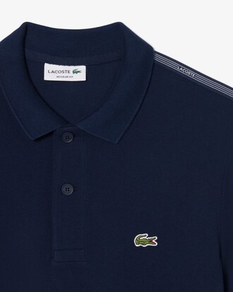 Polo con logo a righe regular fit