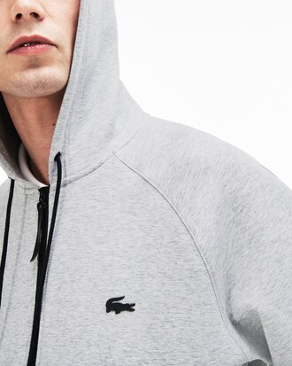 Felpa da uomo in pile tecnico con cerniera e impuntura Lacoste Motion