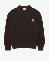 Cardigan in cotone a coste relaxed fit