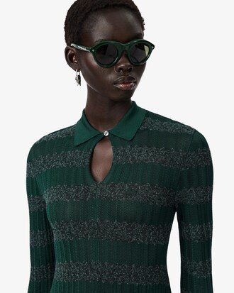 Maxiabito in maglia pointelle con collo a polo Runway