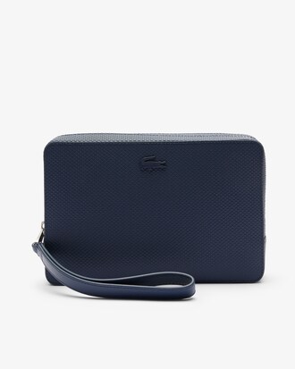 Pochette con zip in pelle effetto piqué Chantaco