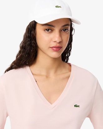 T-shirt con scollo a V in morbido cotone relaxed fit