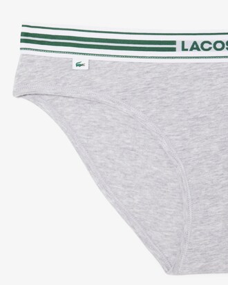 Slip in cotone stretch con vita a contrasto