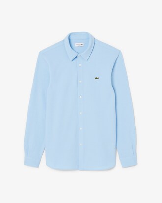 Camicia slim fit in piqué di cotone