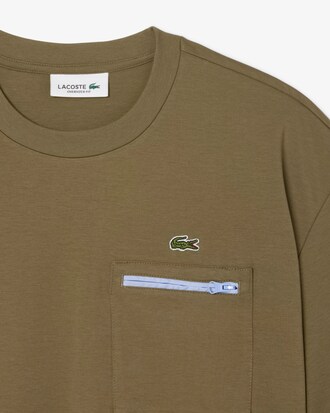 T-shirt oversize con taschino e zip