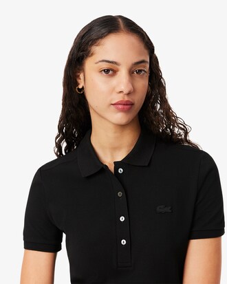 Vestito polo slim fit in mini piqu&eacute; stretch