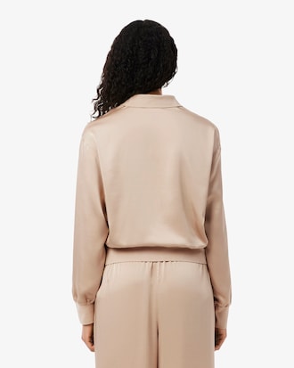 Polo in raso relaxed fit