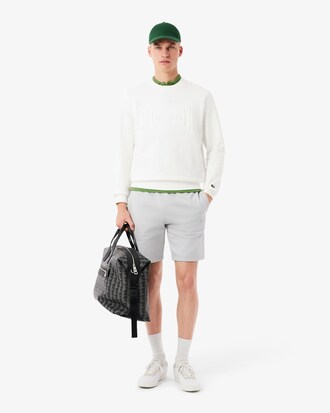 Felpa in tessuto felpato con marchio in rilievo