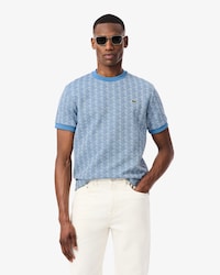T-shirt slim fit con monogramma jacquard