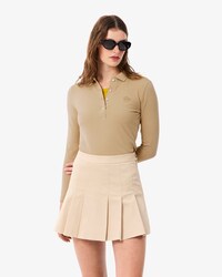 Polo in mini piqu&eacute; elasticizzato slim fit L.12.D