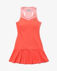 Vestito da tennis da donna in jersey con rete stampata e scollo nuotatore Lacoste SPORT