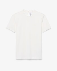 T-shirt fluida in piqu&eacute; con bordo smerlato