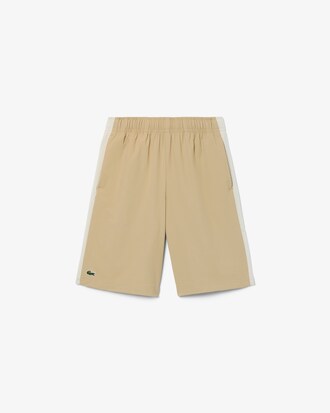 Shorts in taffetà con inserto in mesh