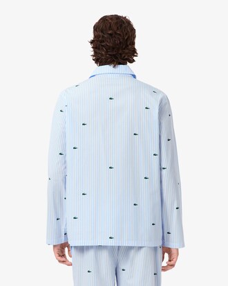 Camicia pigiama in popeline di cotone a righe