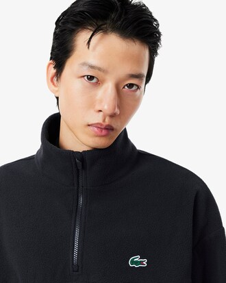 Felpa sportiva con zip corta in due tessuti