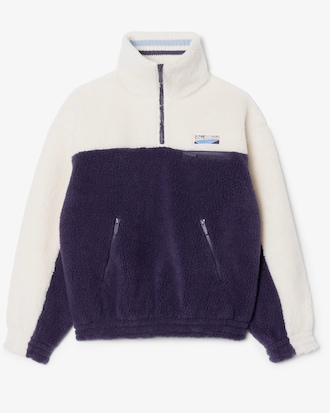 Felpa oversize in pile a collo alto