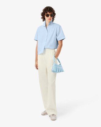 Camicia oversize effetto petit piqu&eacute;