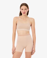 Bralette in cotone stretch con fascia con logo