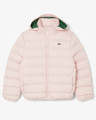 Piumino unisex con cappuccio in taffet&agrave; a rombi