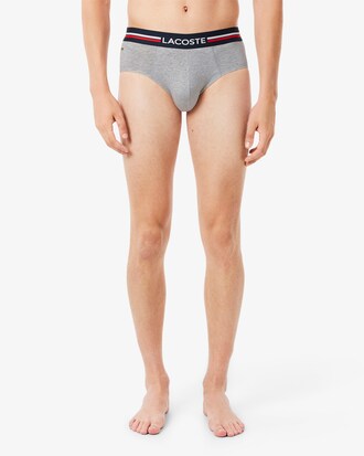 Confezione da 3 slip in cotone monocromatico con logo in vita