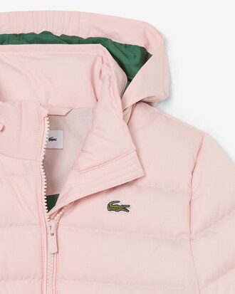 Piumino unisex con cappuccio in taffet&agrave; a rombi