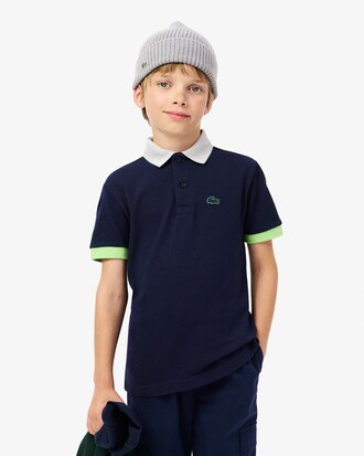 Polo in piqué colorblock