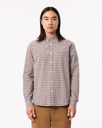 Camicia a quadri in popeline regular fit