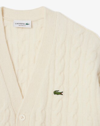 Cardigan in lana a trecce