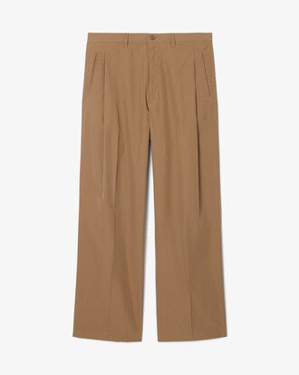 Pantaloni loose fit in twill a pieghe
