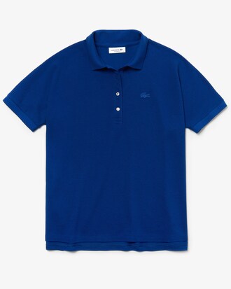 Soft Polo relax fit Lacoste in piqu&eacute; fluido di cotone stretch tinta unita